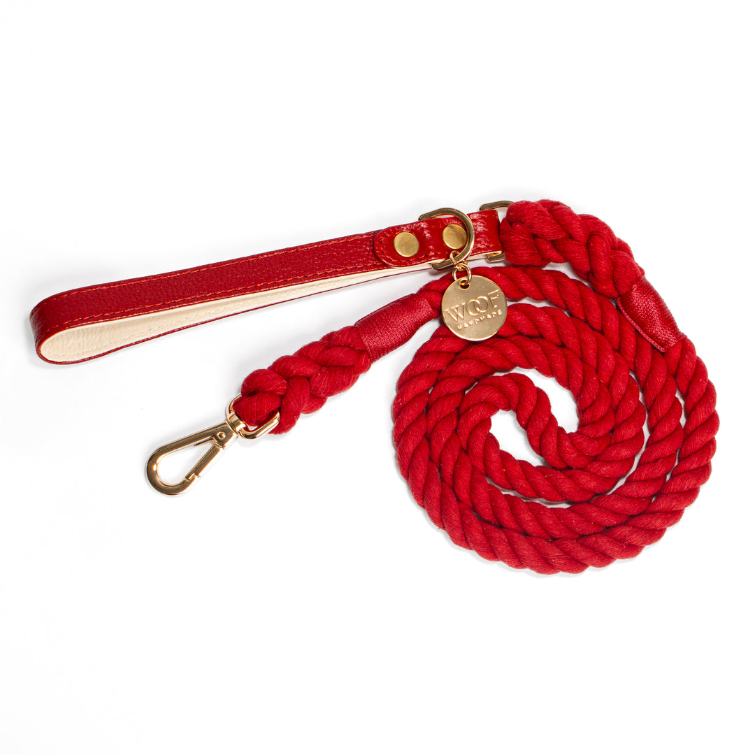 Red Rose Rope Leash